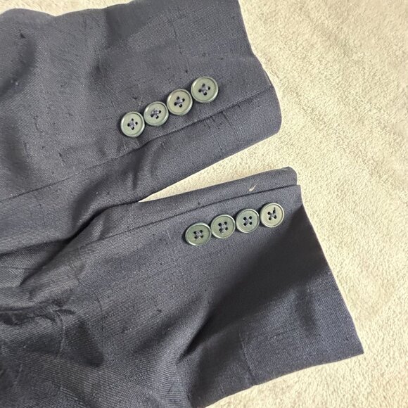 Ralph Lauren Purple Label Womens Blazer 4 100% Silk Navy Career Made In USA - Picture 10 of 10